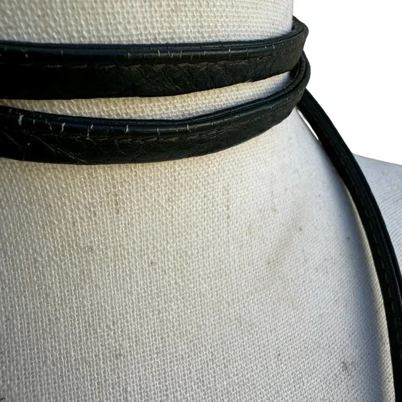 Vintage British Half Penny Coin Leather Wrap Choker Lariat Necklace 1942 1958 - Picture 4 of 7